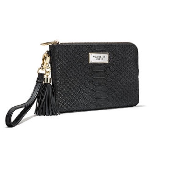 Victoria's Secret Handbags - Victoria's Secret black Python print wristlet