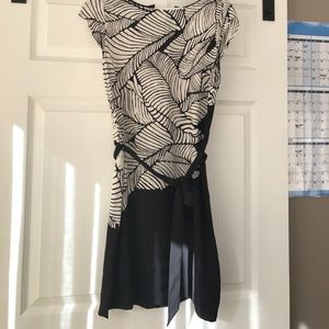 Loft - 100% Rayon - Black and Beige Dress