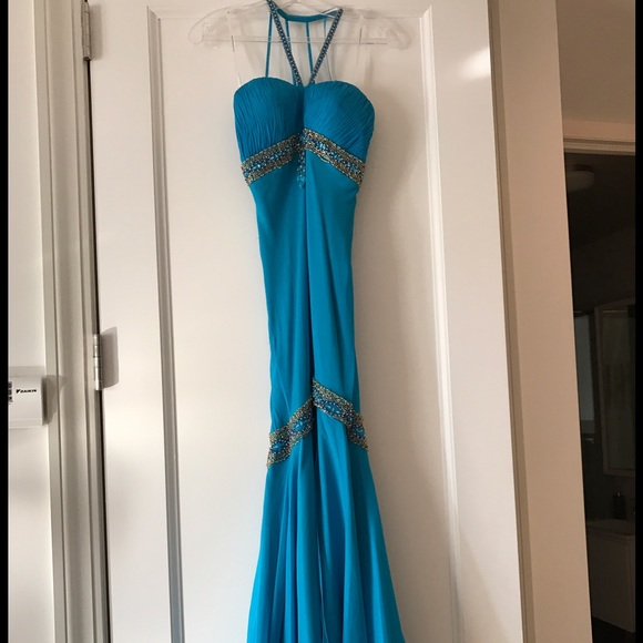 PROM DRESS - size 2 - turquoise - Picture 3 of 5