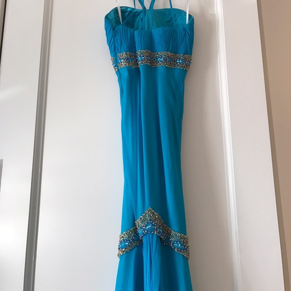 PROM DRESS - size 2 - turquoise - Picture 4 of 5