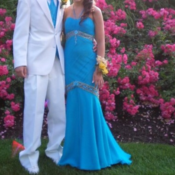 PROM DRESS - size 2 - turquoise - Picture 2 of 5