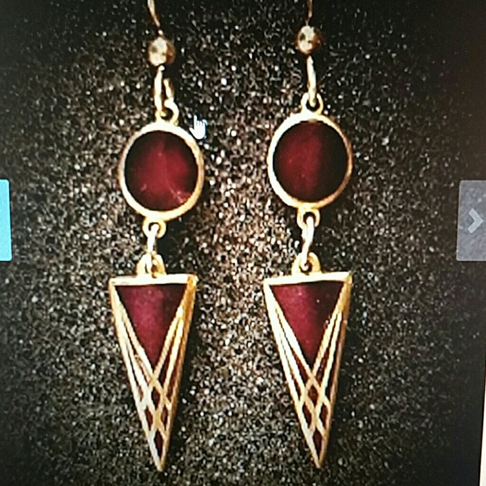 Skype Vintage Gold Plated Geometric Drop Earrings