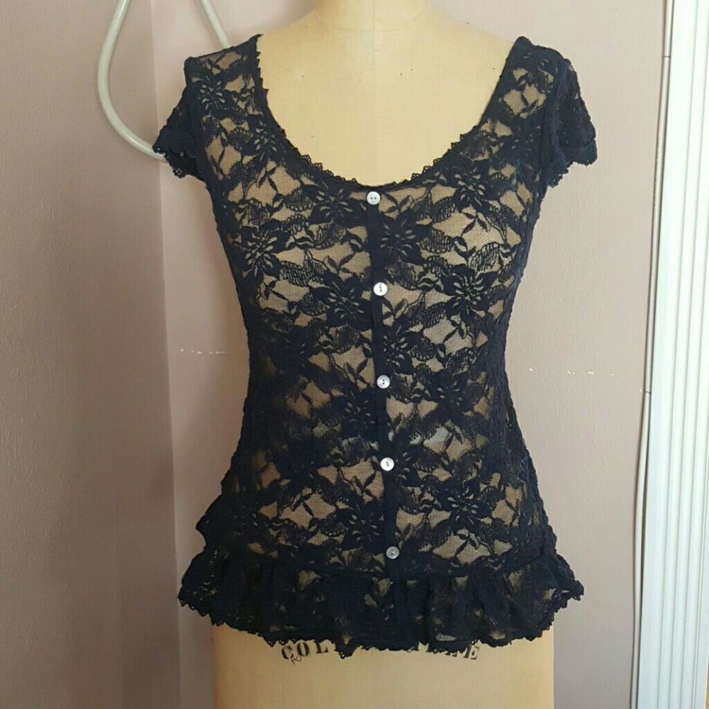 Blue lace top