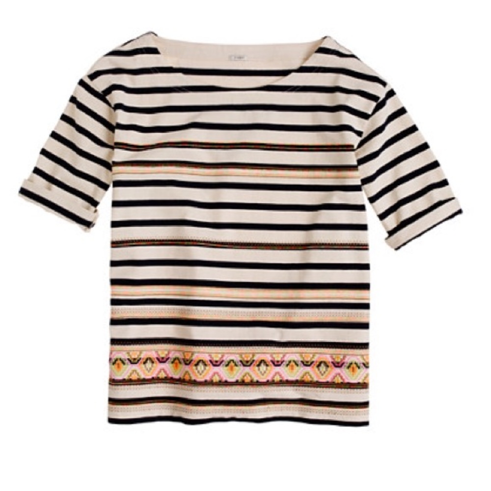 J. Crew Stitchwork Stripe Top
