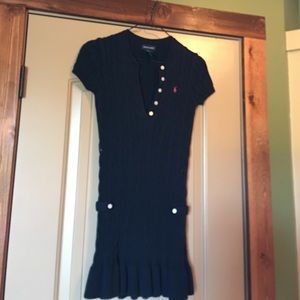 Ralph Lauren navy cable knit sweater dress