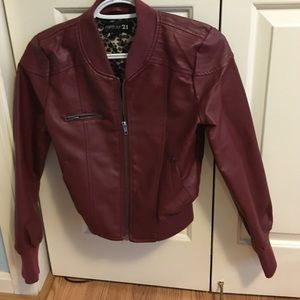 Maroon leather jacket! Forever 21. Barely worn