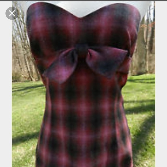 Trina Turk plaid strapless bow top (bustier) - Picture 5 of 6