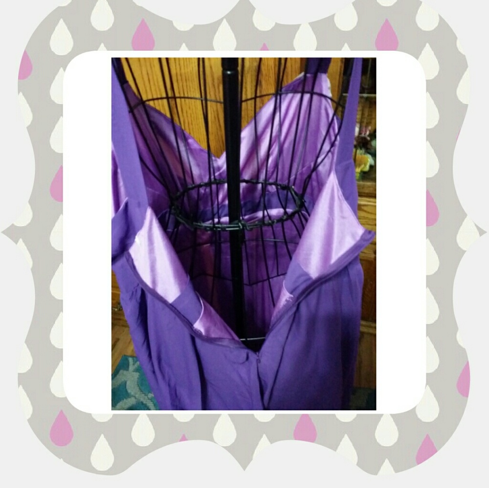 Purple High Waist Sexy Chiffon Dress Plus size . - Picture 4 of 6