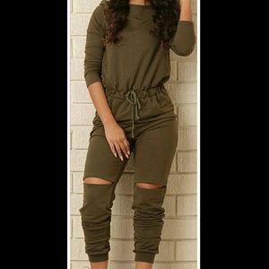 Army green jumpsuit