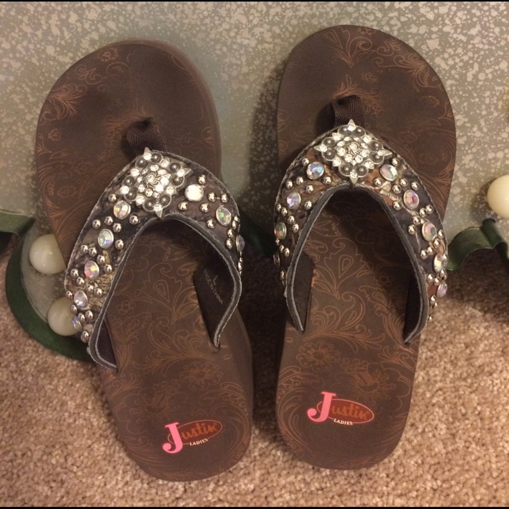 Womens/Girls Justin flip flops