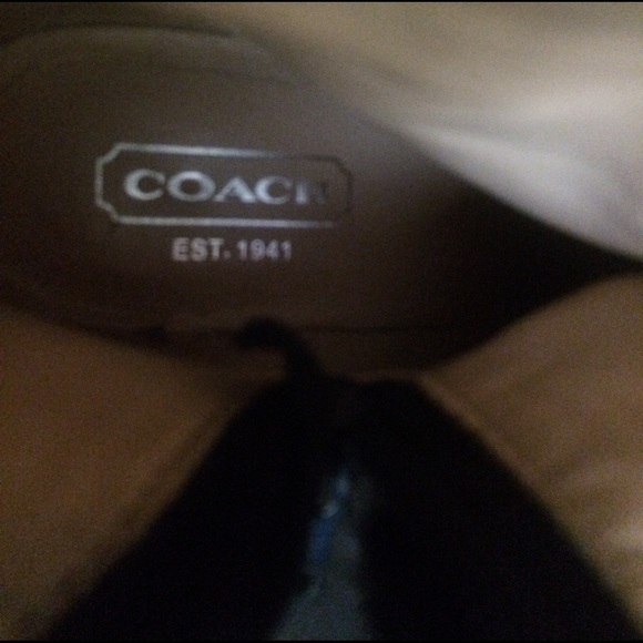 COACH ~ Black suede C C logo wedge boots! - Picture 4 of 4