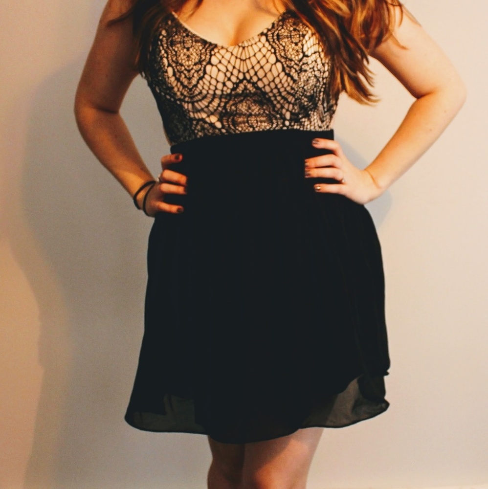 Black and Beige lace dress