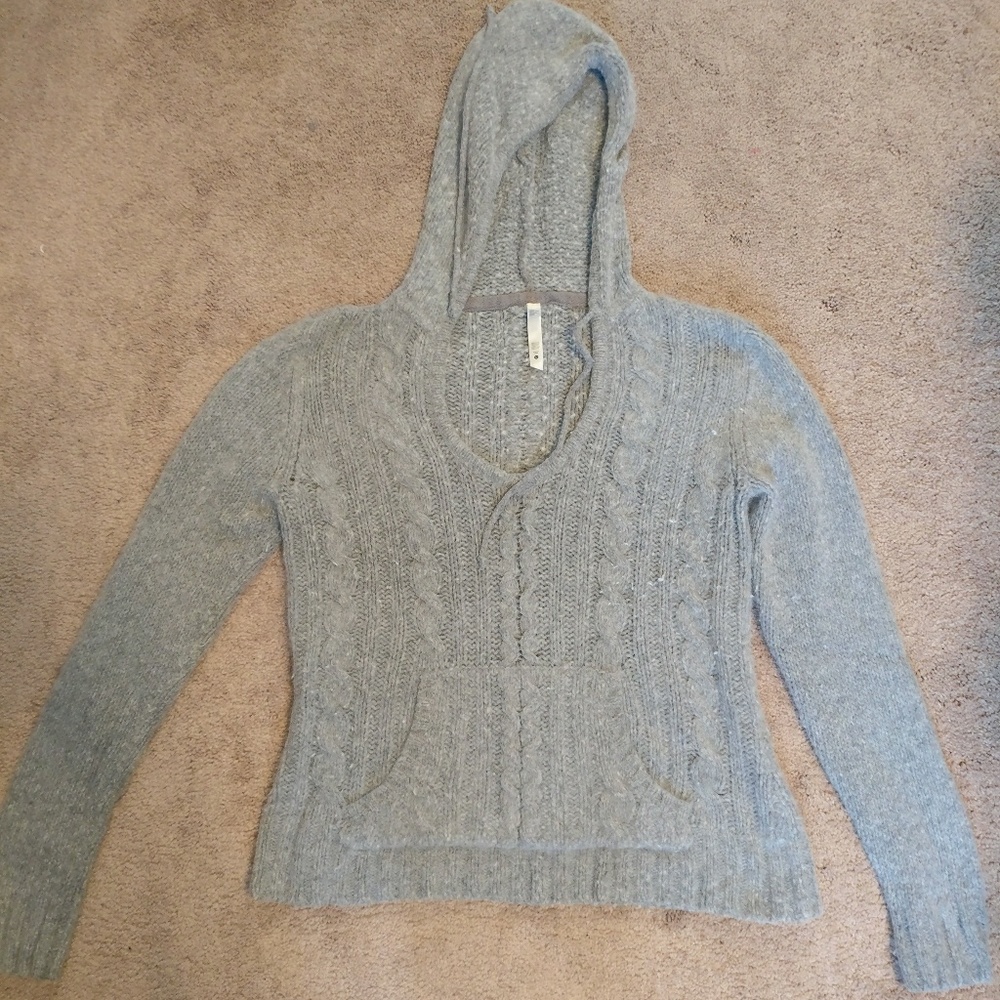 Gray cable knit sweater. Super soft and warm.