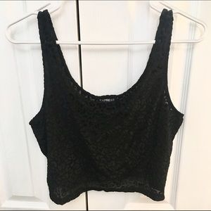 Express black cheetah cropped tank
