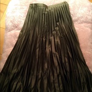 Pleated Beautiful Olive Green Skirt