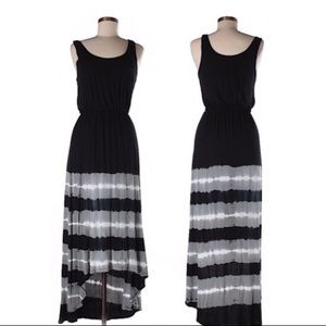 Stylish Black Tie Dye Casual Dress