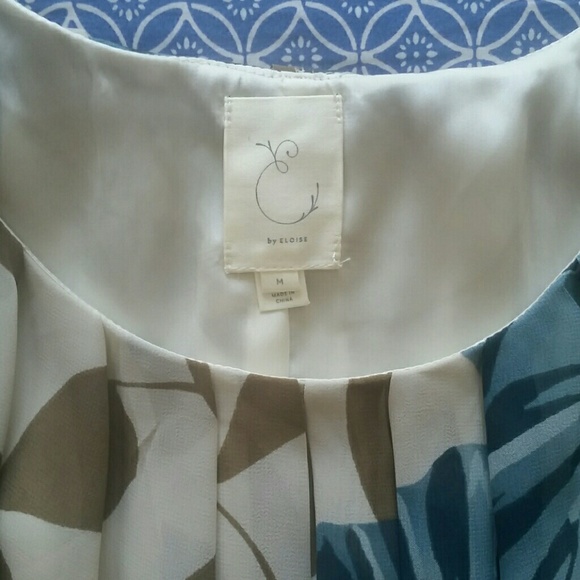 Anthropologie Blue Blooms Chemise by Eloise - Picture 2 of 4