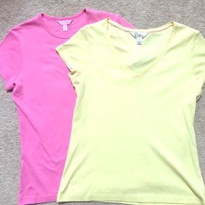 Lilly Pulitzer Tee shirts pink and yellow