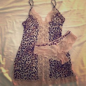 NWT Blush Leopard Print Lingere Set