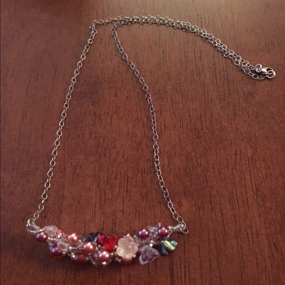 EUC Handmade Sterling Silver & Swarovski Necklace