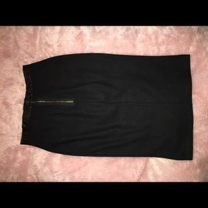 Pencil Skirt w/leather trim