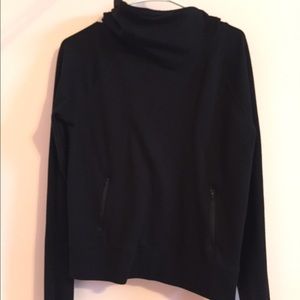 Black Scoop Neck Hoodie