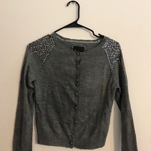 Forever 21 Grey Sequin Cardigan