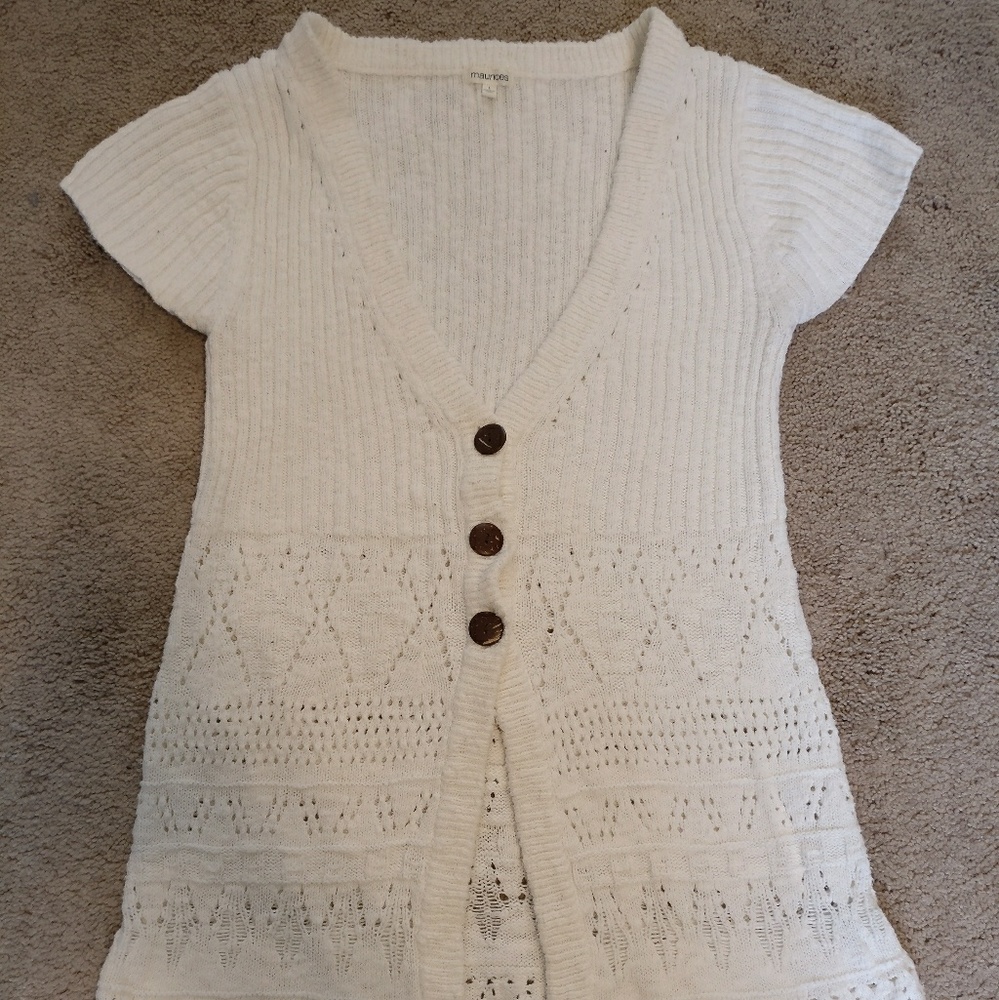 Short sleeved button up sweater