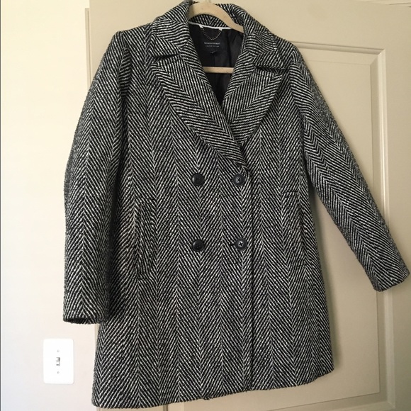 Banana Republic Chevron Jacquard Peacoat - Picture 2 of 6