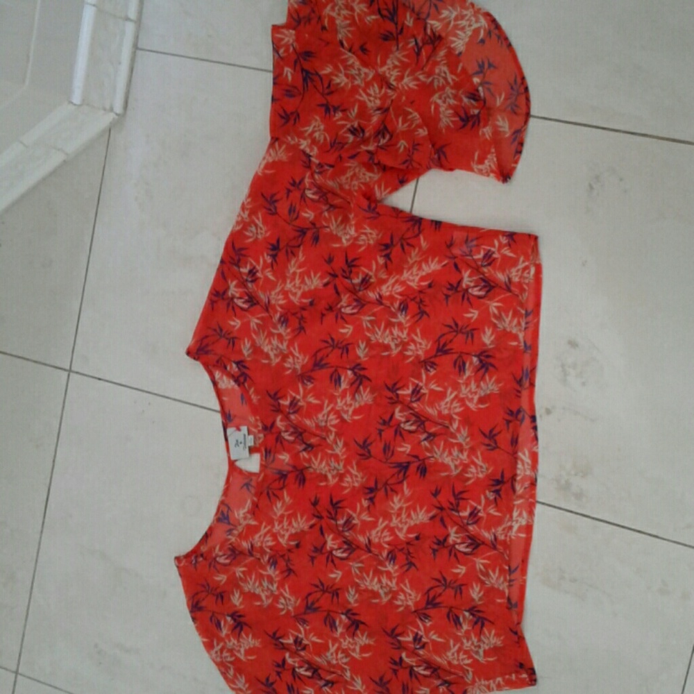 Anthropologie boho bell sleeve crop