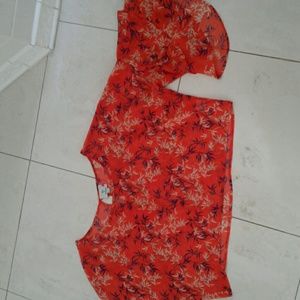 Anthropologie boho bell sleeve crop