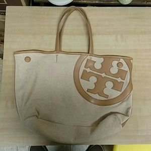 TORY BURCH LONNIE CANVAS TOTE BAG