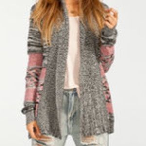 ONeill Black Open Cardigan Sweater