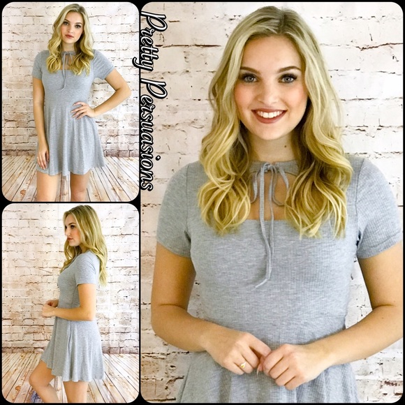 CLEARANCE‼️NWT Gray Fit & Flare Skater Dress - Picture 4 of 4