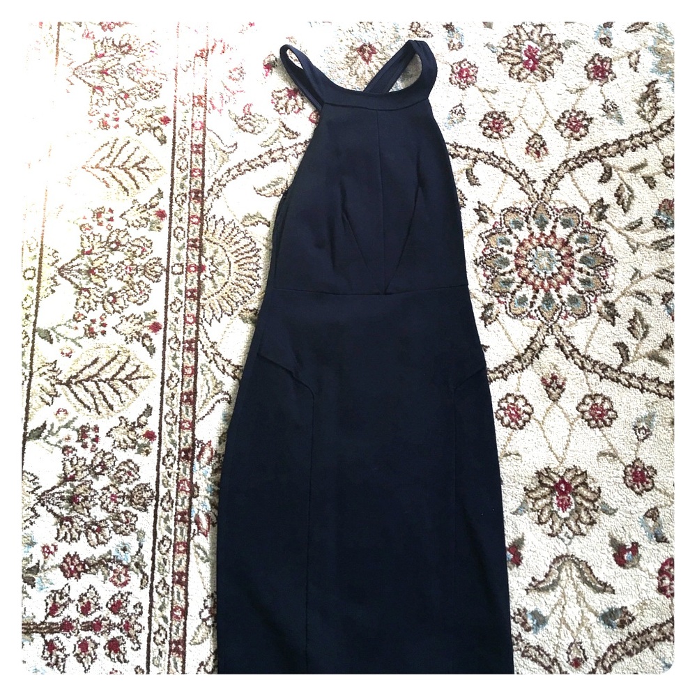 Black bodycon halter dress