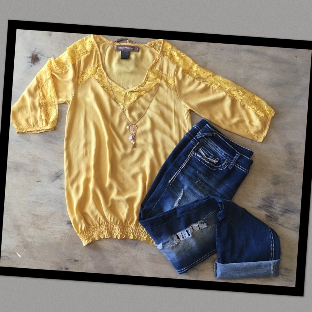 Urban Mango 3/4 Sleeve Blouse NWT