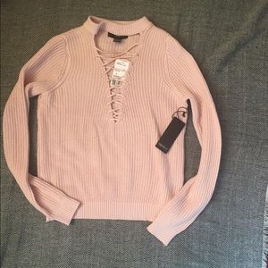 Pink ribbed sweater from Forever21