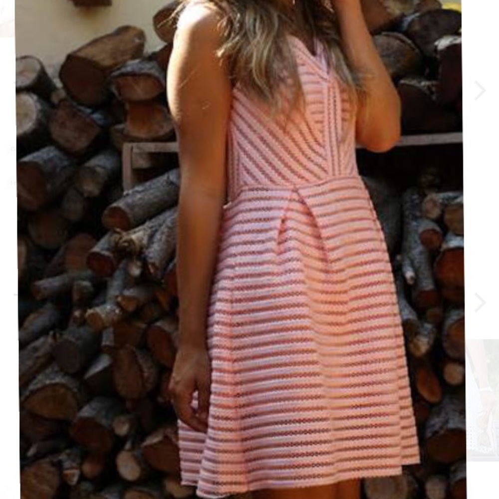 Pink structured mesh like dress (similar to Maje)