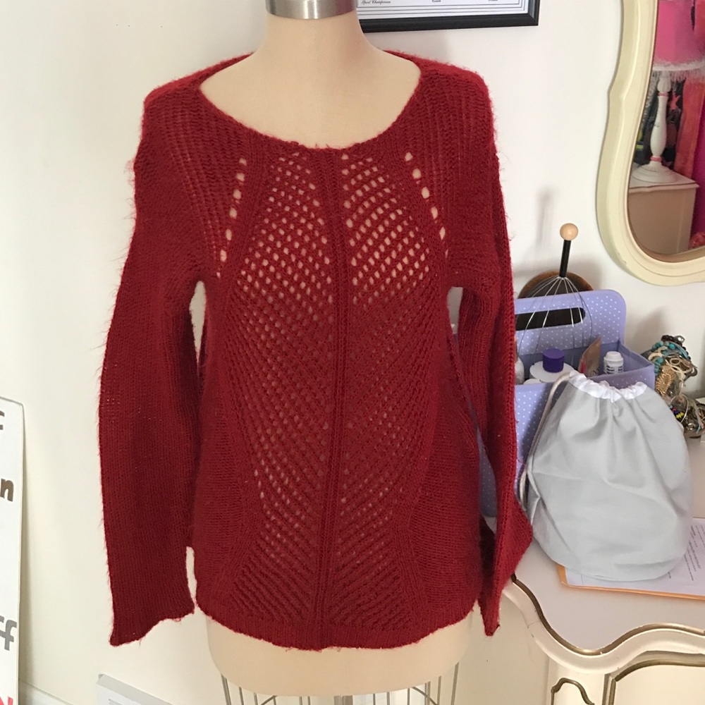 Red oversized sweater
