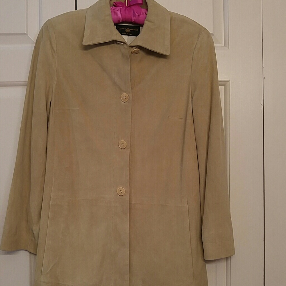Barneys NYC Buttery soft Italian suede jacket.