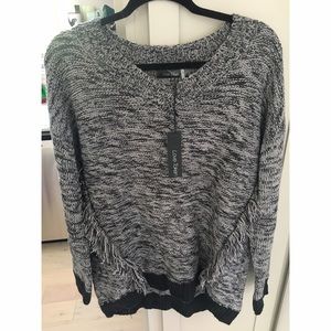 Grey V-neck pullover sweater