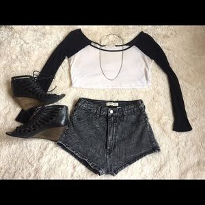 Cheeky Acid Wash High Wasted Shorts