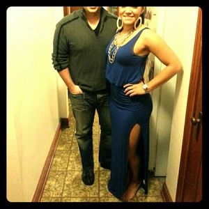 Venus size Xsmall purple sexy side slit gown