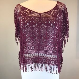 Urban Outfitters Ecote Crochet Fringe Boxy Top Urban Outfitters Ecote Crochet Fringe Boxy Top