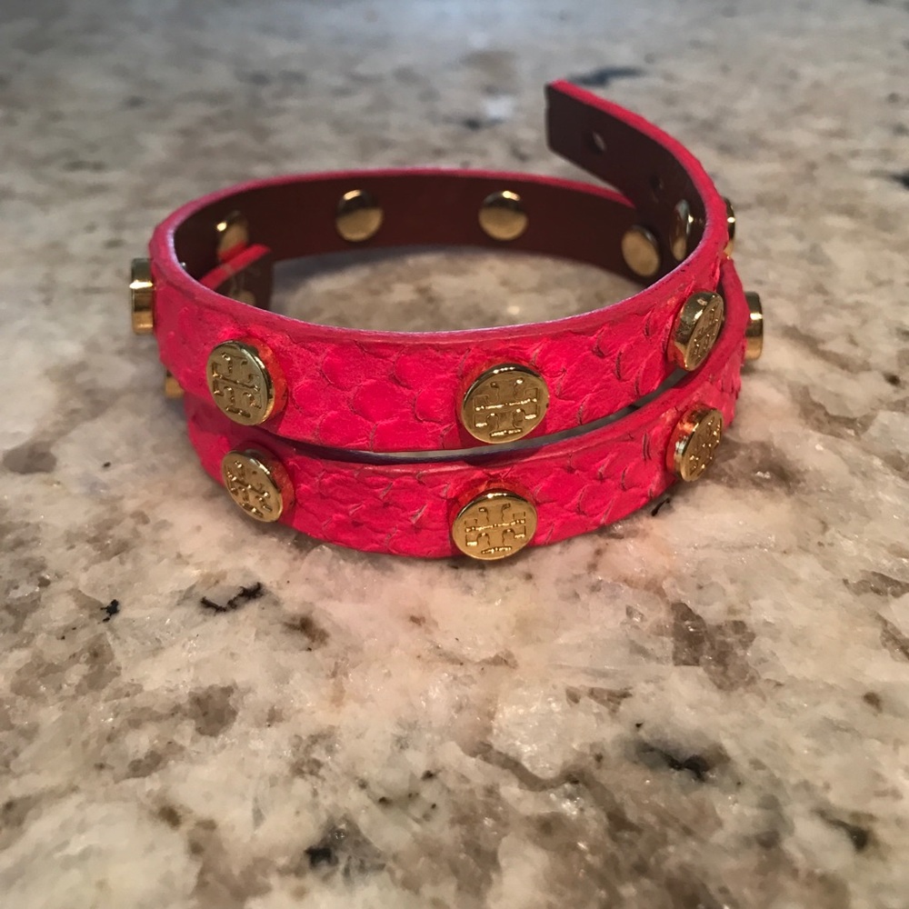 Tory Burch Double-Wrap Logo Stud Bracelet