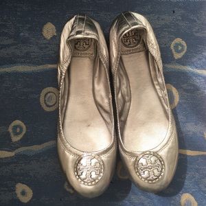 Tory Burch Metallic Ballet Flats