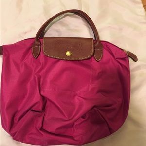 Long Chsmp Le Pliage hot pink bag