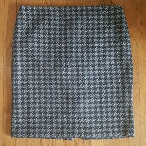 Ann Taylor Factory Wool Houndstooth Pencil Skirt
