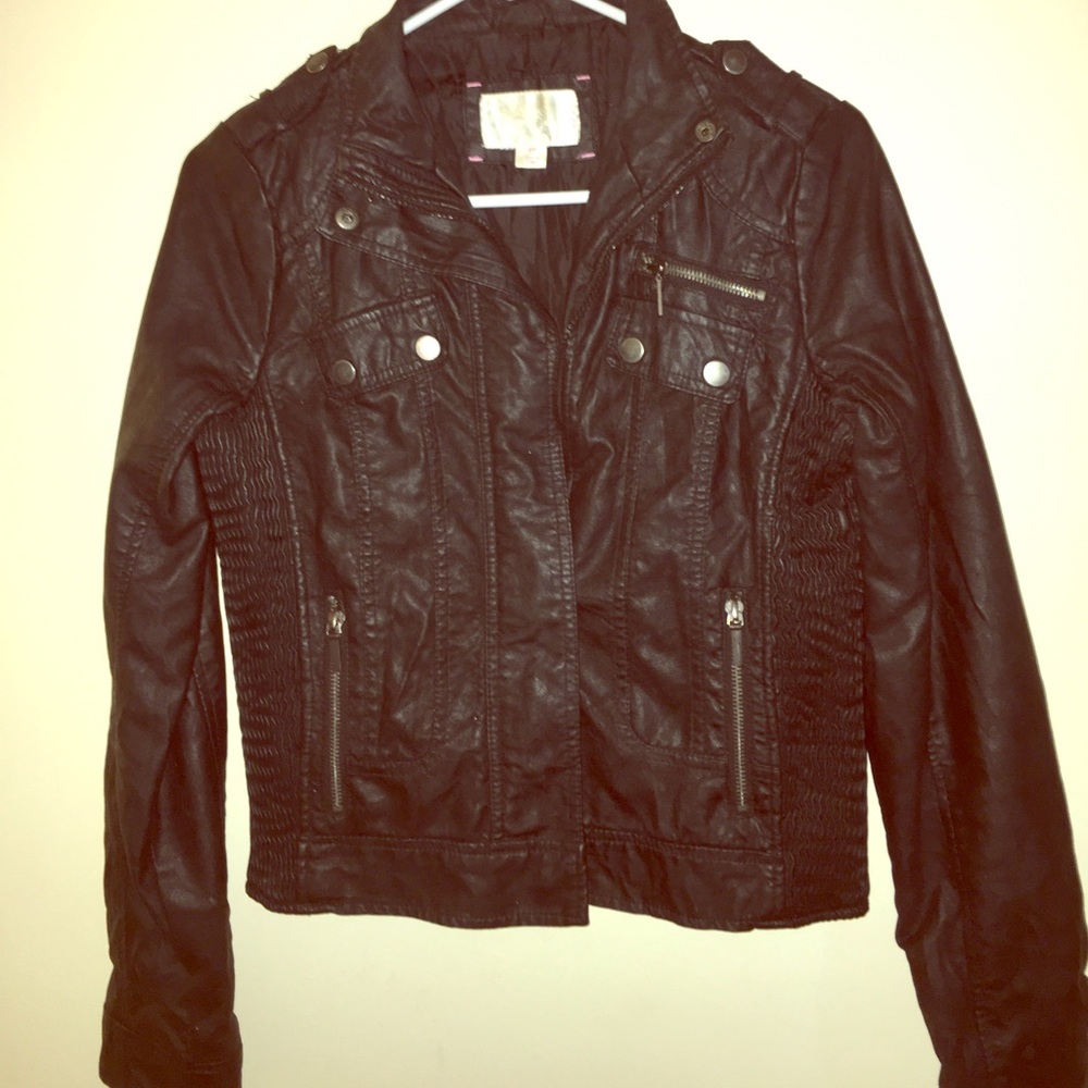 Black Leather Weather Jacket