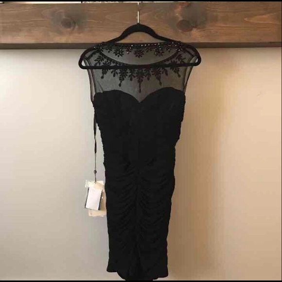 Black Beaded Alyce Paris Dress - Picture 2 of 3